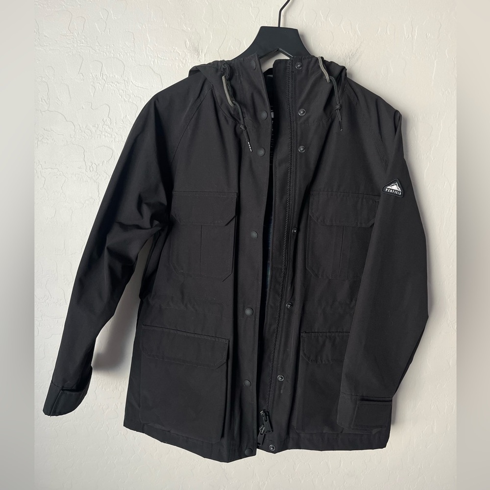 Madewell X Penfield Medbury flannel lined water resistant jacket black XS - Picture 9 of 14